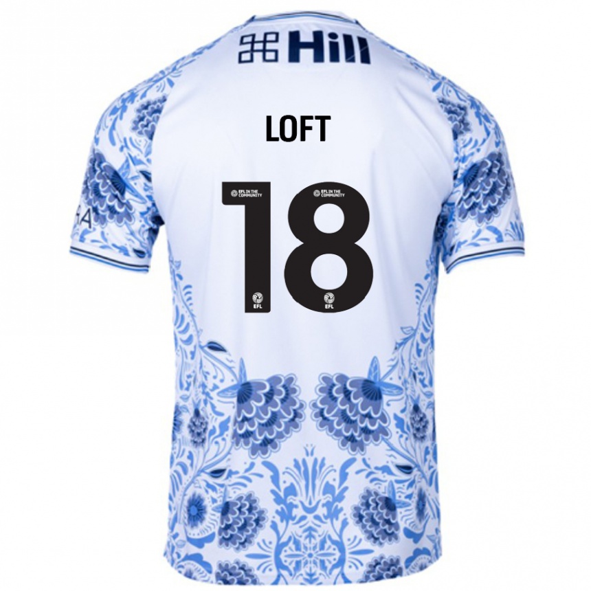 Vaikiškas Ryan Loft #18 Balta Mėlyna Išvykos Marškinėliai 2024/25 T-Shirt