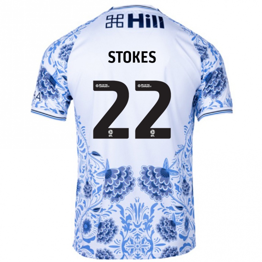 Vaikiškas Josh Stokes #22 Balta Mėlyna Išvykos Marškinėliai 2024/25 T-Shirt