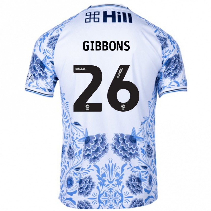 Vaikiškas James Gibbons #26 Balta Mėlyna Išvykos Marškinėliai 2024/25 T-Shirt