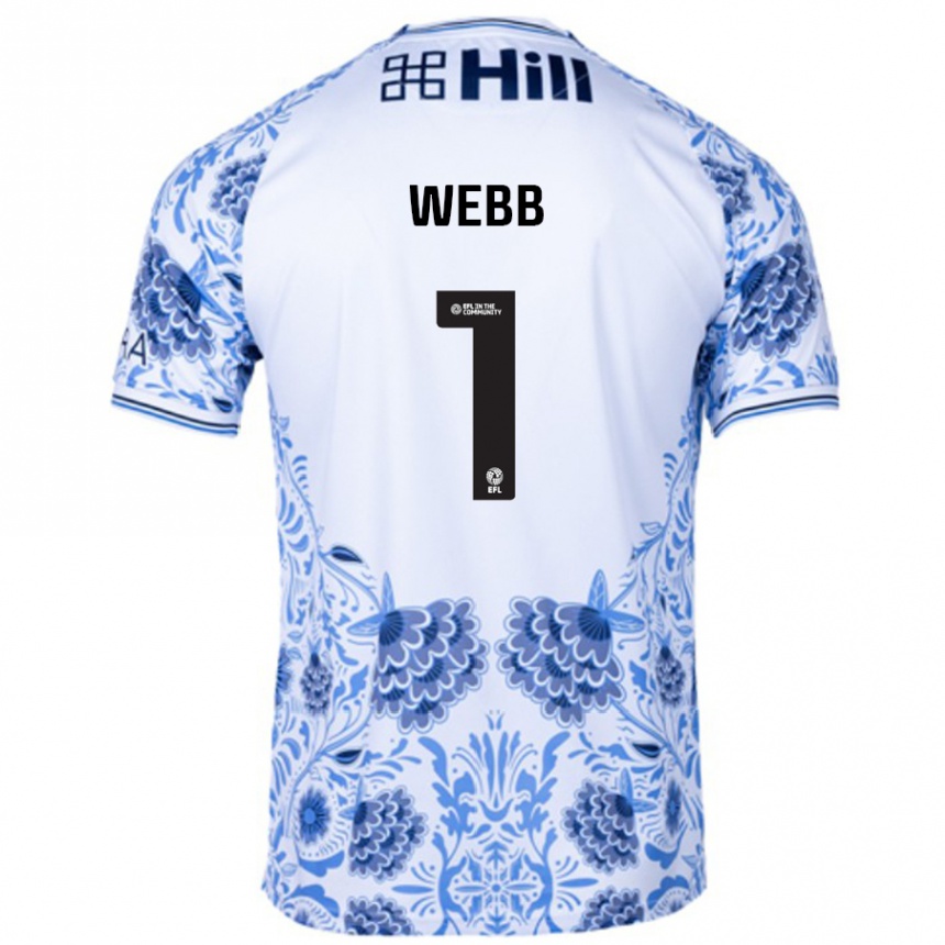 Vaikiškas Lauren Webb #1 Balta Mėlyna Išvykos Marškinėliai 2024/25 T-Shirt