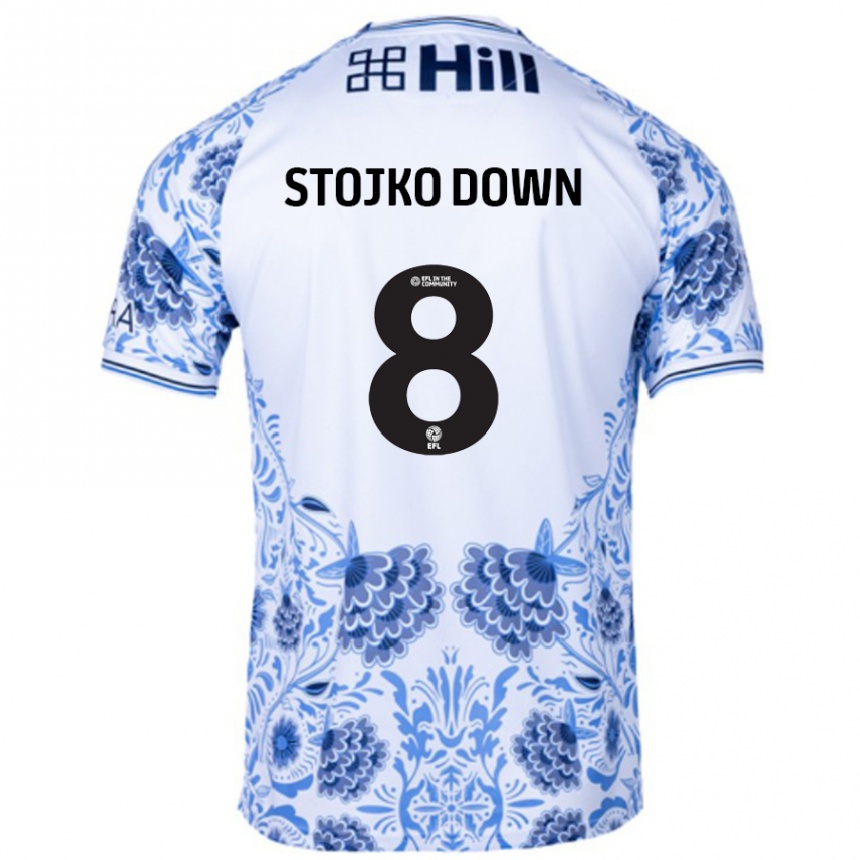 Vaikiškas Alysha Stojko-Down #8 Balta Mėlyna Išvykos Marškinėliai 2024/25 T-Shirt