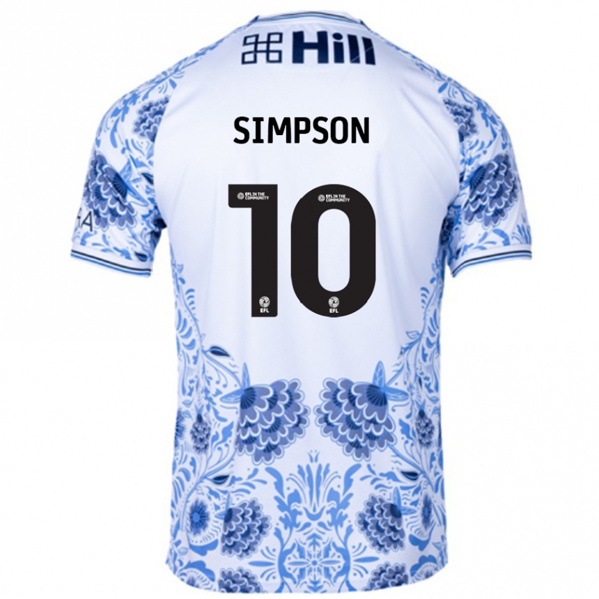 Vaikiškas Harley-Jean Simpson #10 Balta Mėlyna Išvykos Marškinėliai 2024/25 T-Shirt