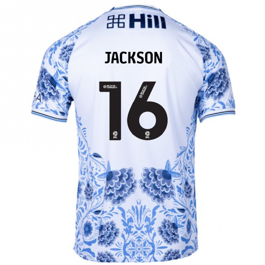 Vaikiškas Abbie Jackson #16 Balta Mėlyna Išvykos Marškinėliai 2024/25 T-Shirt