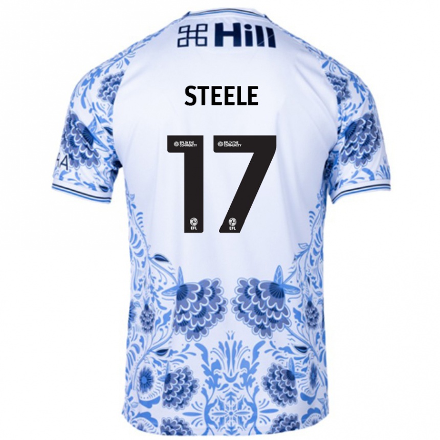 Vaikiškas Fran Steele #17 Balta Mėlyna Išvykos Marškinėliai 2024/25 T-Shirt