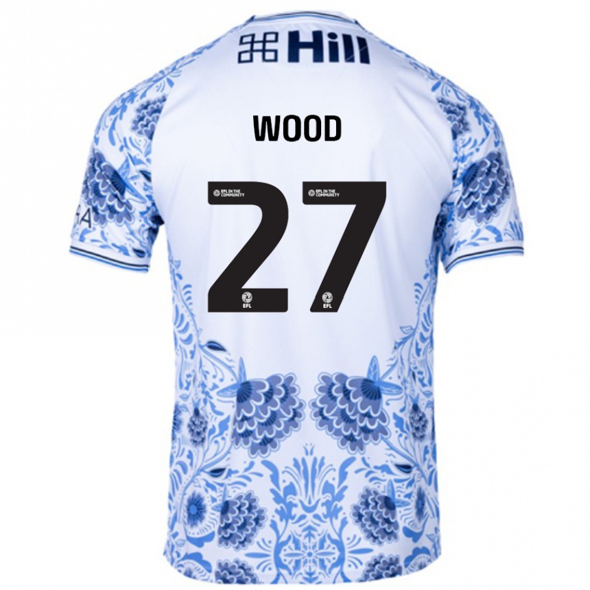 Vaikiškas Zoe Wood #27 Balta Mėlyna Išvykos Marškinėliai 2024/25 T-Shirt