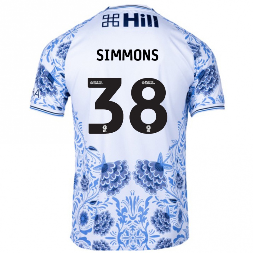 Vaikiškas Bella Simmons #38 Balta Mėlyna Išvykos Marškinėliai 2024/25 T-Shirt