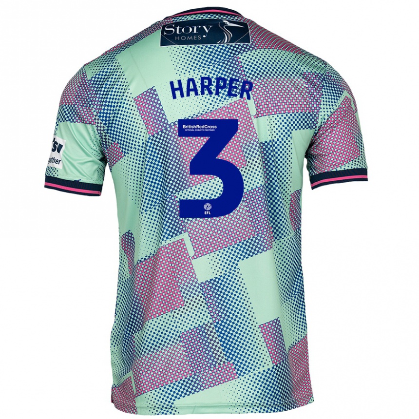 Vaikiškas Cameron Harper #3 Žalia Išvykos Marškinėliai 2024/25 T-Shirt