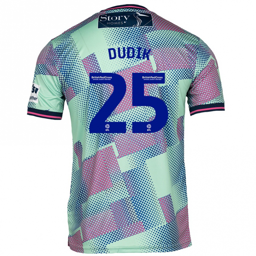 Vaikiškas Anton Dudik #25 Žalia Išvykos Marškinėliai 2024/25 T-Shirt