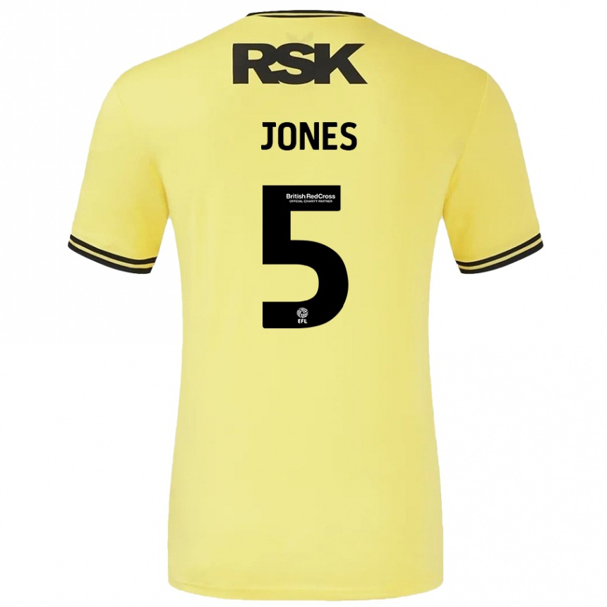 Vaikiškas Lloyd Jones #5 Geltona Juoda Išvykos Marškinėliai 2024/25 T-Shirt