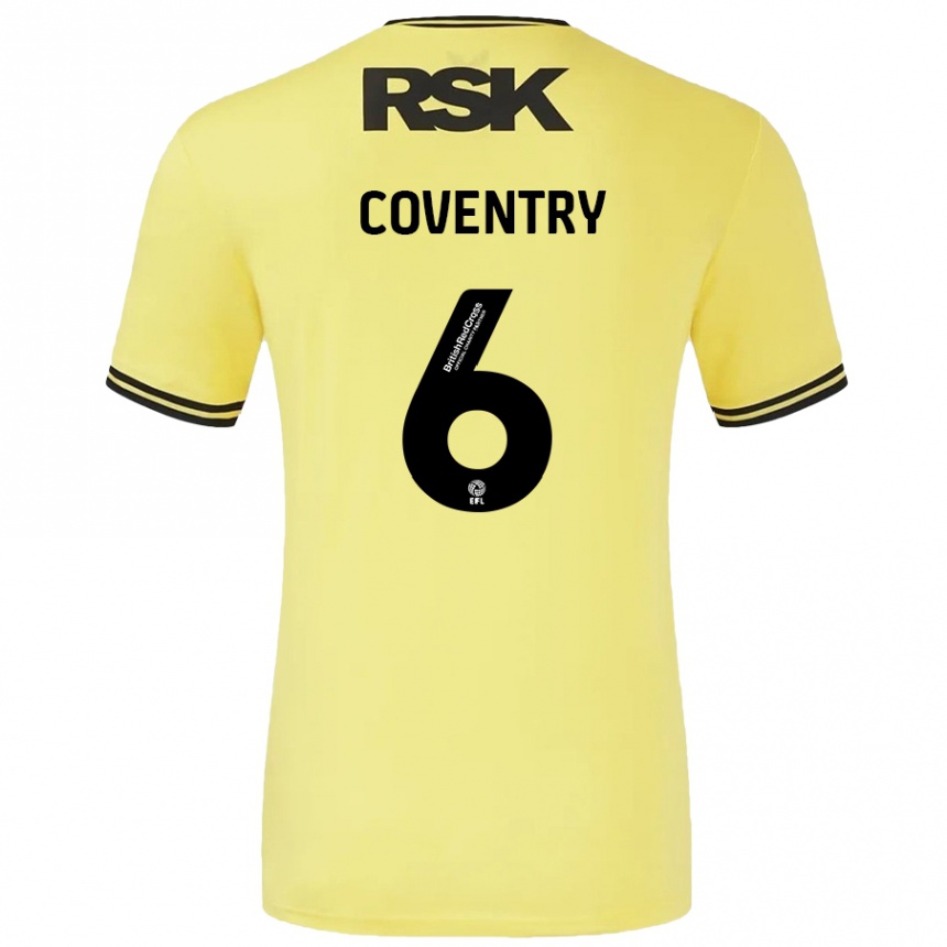 Vaikiškas Conor Coventry #6 Geltona Juoda Išvykos Marškinėliai 2024/25 T-Shirt