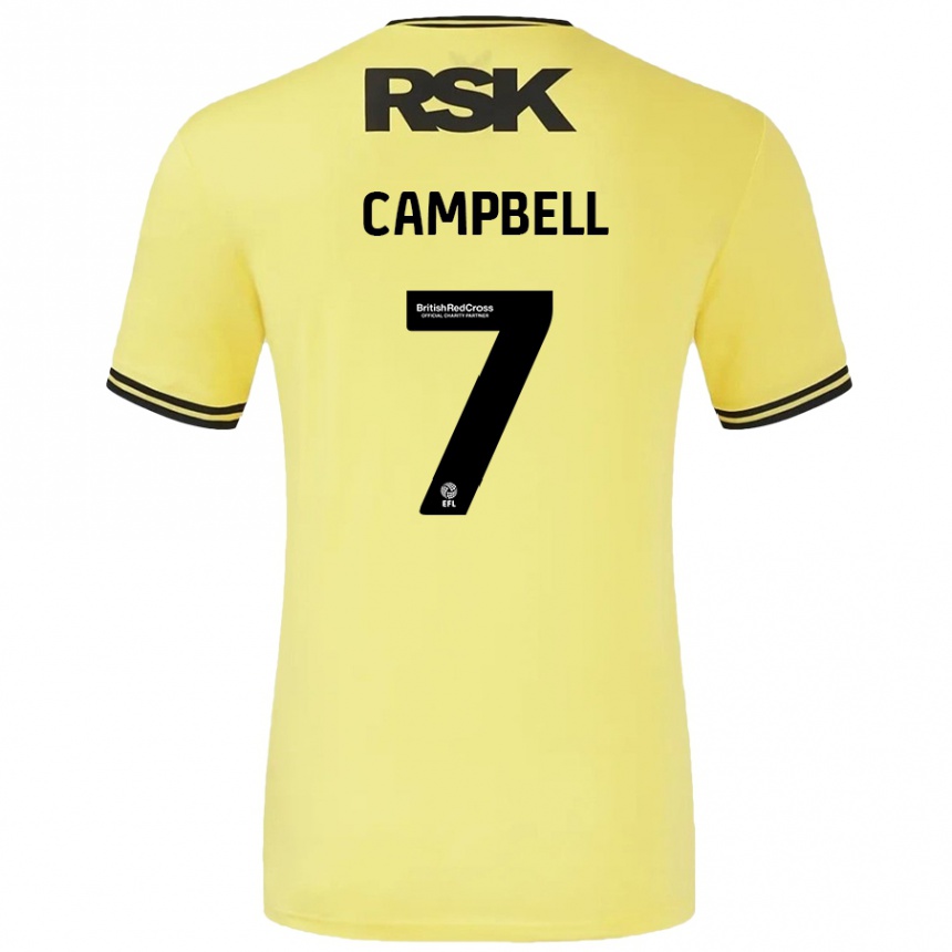 Vaikiškas Tyreece Campbell #7 Geltona Juoda Išvykos Marškinėliai 2024/25 T-Shirt