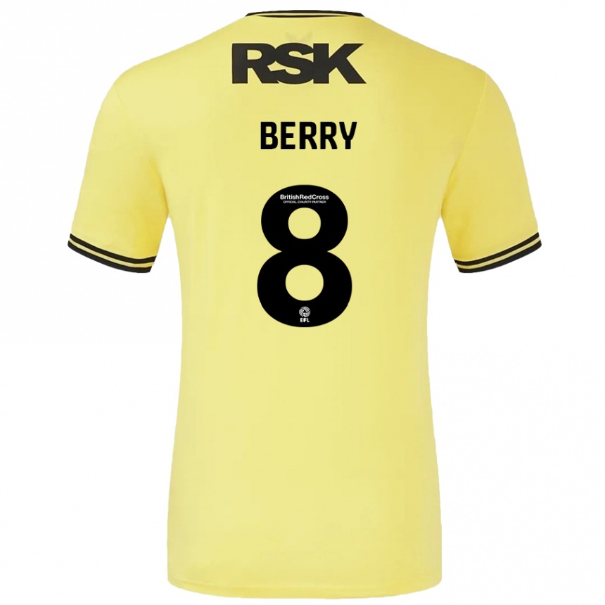 Vaikiškas Luke Berry #8 Geltona Juoda Išvykos Marškinėliai 2024/25 T-Shirt