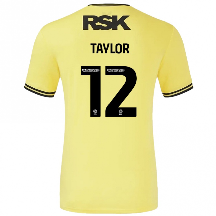 Vaikiškas Terry Taylor #12 Geltona Juoda Išvykos Marškinėliai 2024/25 T-Shirt