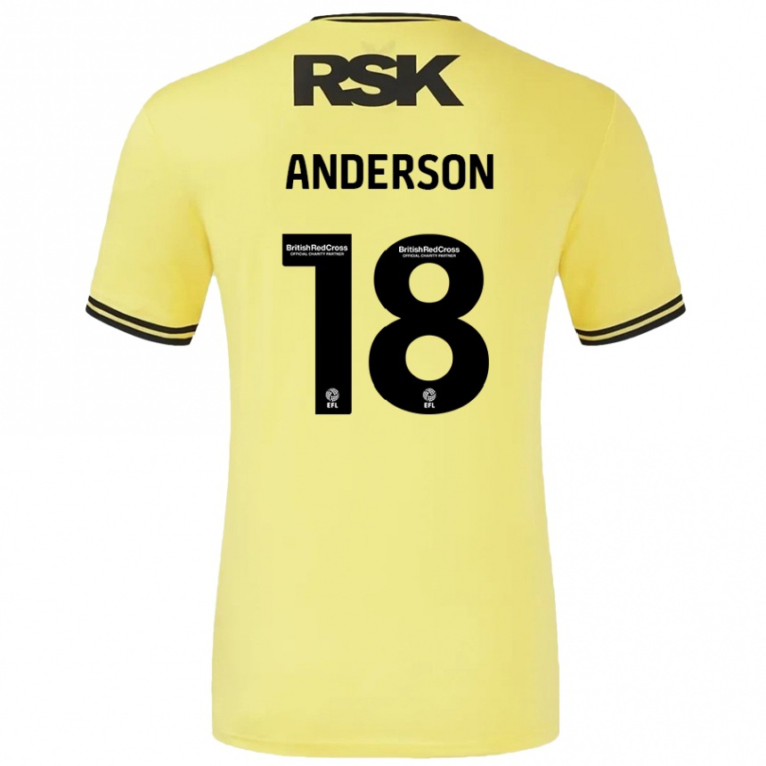 Vaikiškas Karoy Anderson #18 Geltona Juoda Išvykos Marškinėliai 2024/25 T-Shirt