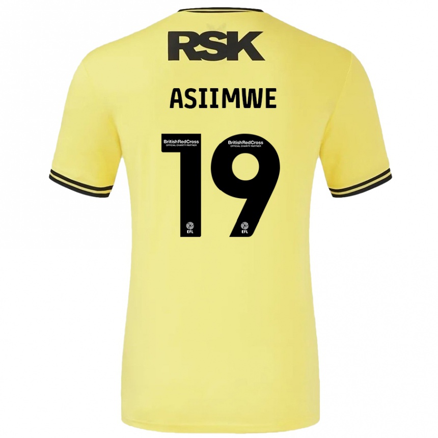 Vaikiškas Nathan Asiimwe #19 Geltona Juoda Išvykos Marškinėliai 2024/25 T-Shirt