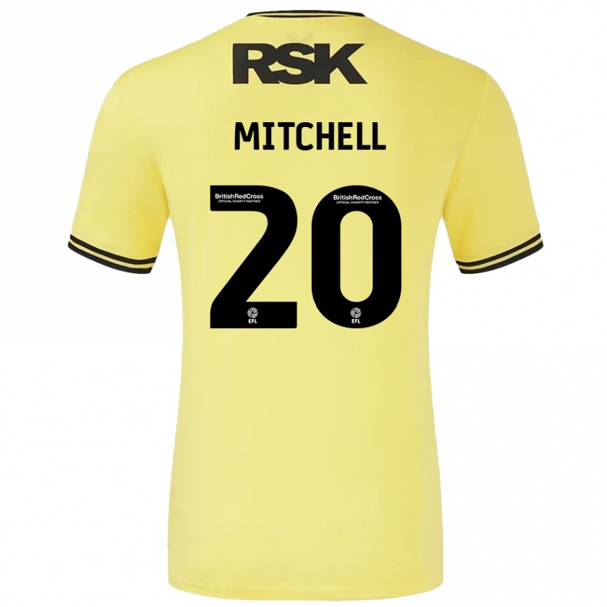 Vaikiškas Zach Mitchell #20 Geltona Juoda Išvykos Marškinėliai 2024/25 T-Shirt