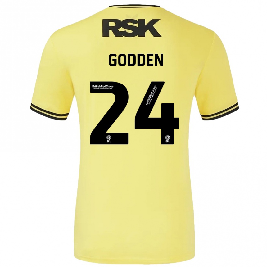 Vaikiškas Matt Godden #24 Geltona Juoda Išvykos Marškinėliai 2024/25 T-Shirt