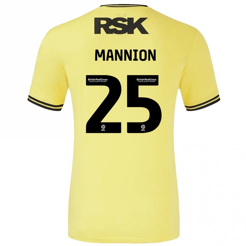 Vaikiškas Will Mannion #25 Geltona Juoda Išvykos Marškinėliai 2024/25 T-Shirt