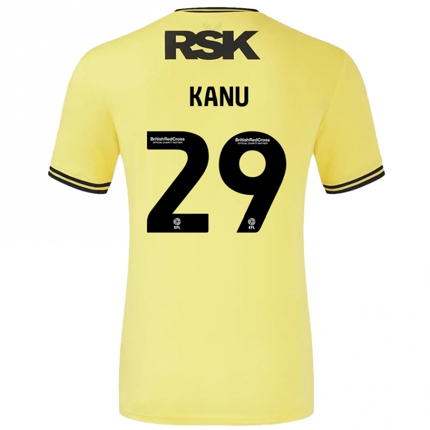 Vaikiškas Daniel Kanu #29 Geltona Juoda Išvykos Marškinėliai 2024/25 T-Shirt