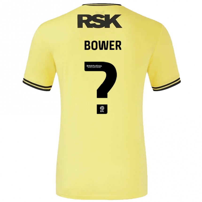 Vaikiškas Toby Bower #0 Geltona Juoda Išvykos Marškinėliai 2024/25 T-Shirt