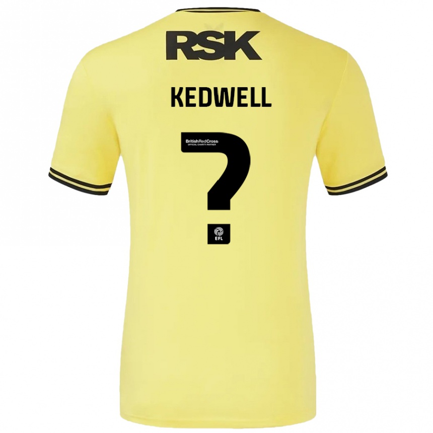 Vaikiškas Harvey Kedwell #0 Geltona Juoda Išvykos Marškinėliai 2024/25 T-Shirt