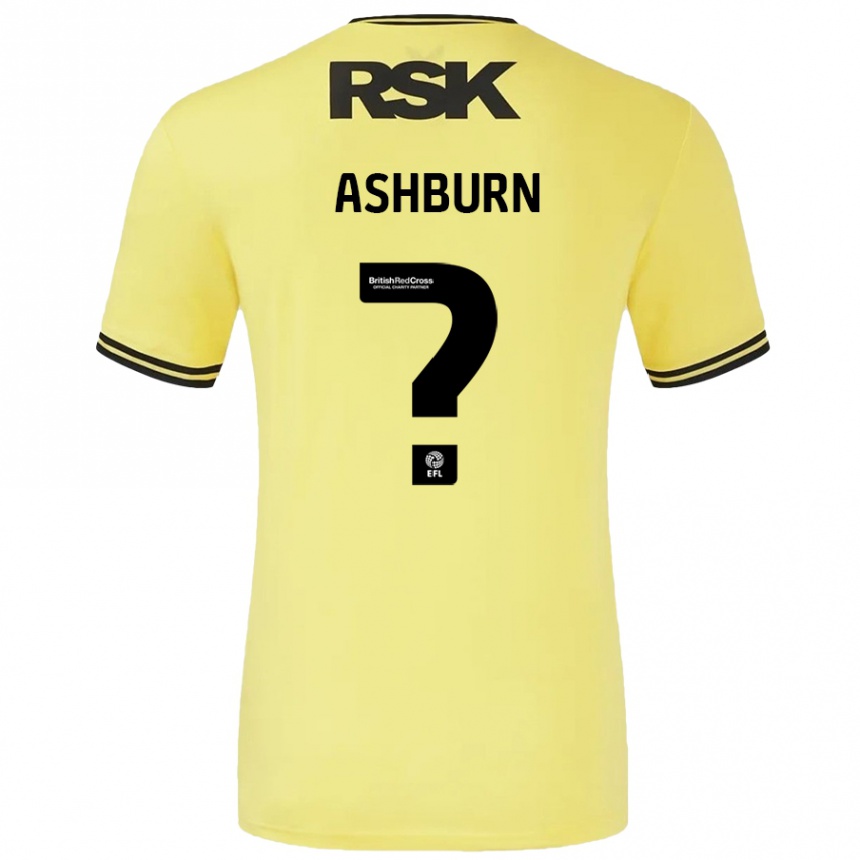 Vaikiškas Luke Ashburn #0 Geltona Juoda Išvykos Marškinėliai 2024/25 T-Shirt