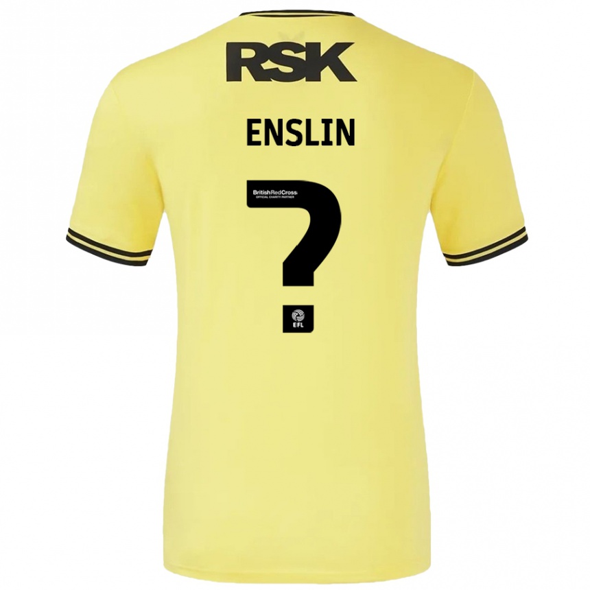 Vaikiškas Kai Enslin #0 Geltona Juoda Išvykos Marškinėliai 2024/25 T-Shirt