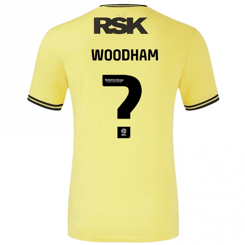 Vaikiškas Finley Woodham #0 Geltona Juoda Išvykos Marškinėliai 2024/25 T-Shirt