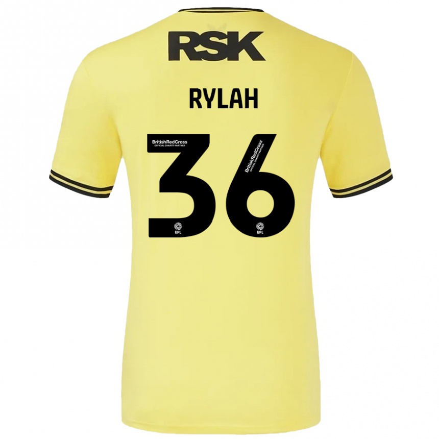 Vaikiškas Henry Rylah #36 Geltona Juoda Išvykos Marškinėliai 2024/25 T-Shirt