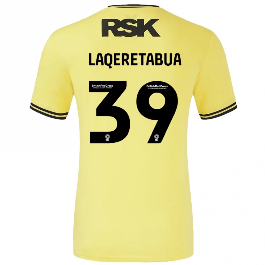 Vaikiškas Josh Laqeretabua #39 Geltona Juoda Išvykos Marškinėliai 2024/25 T-Shirt