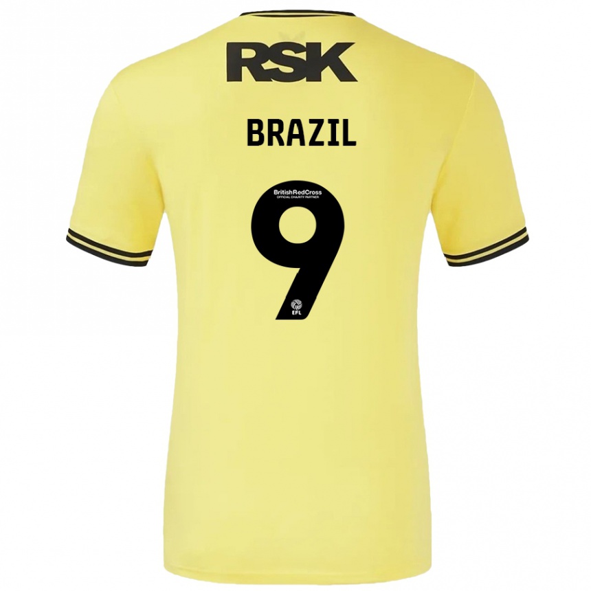 Vaikiškas Ellie Brazil #9 Geltona Juoda Išvykos Marškinėliai 2024/25 T-Shirt