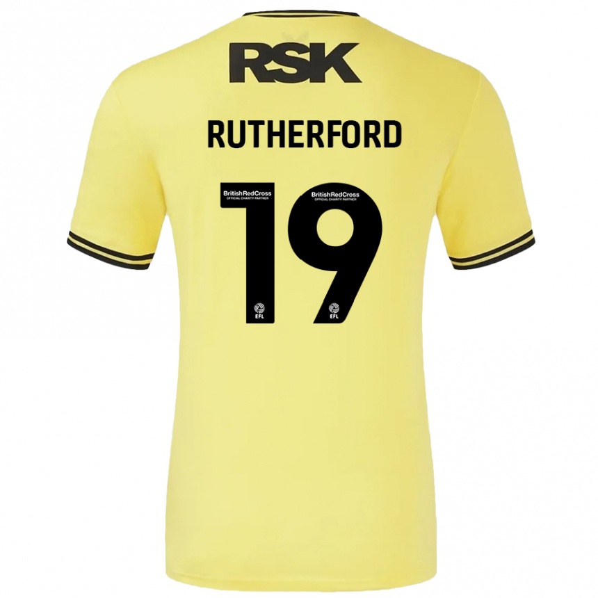 Vaikiškas Ella Rutherford #19 Geltona Juoda Išvykos Marškinėliai 2024/25 T-Shirt