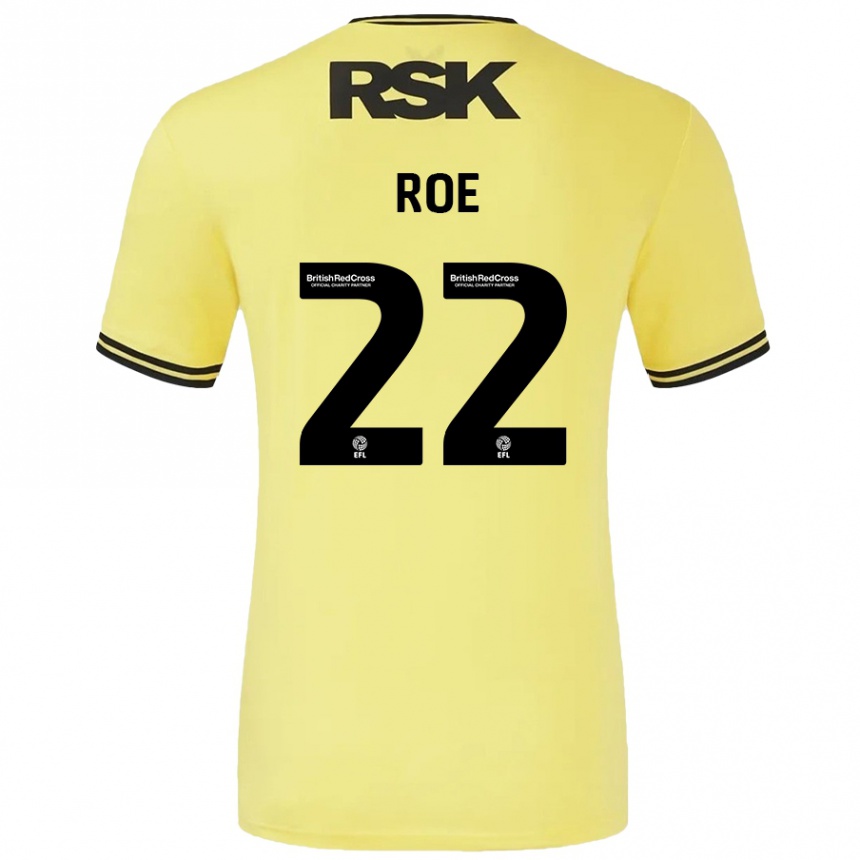 Vaikiškas Bethan Roe #22 Geltona Juoda Išvykos Marškinėliai 2024/25 T-Shirt