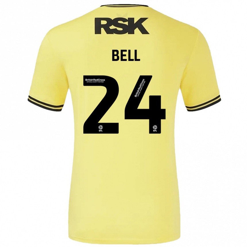 Vaikiškas Taylor Bell #24 Geltona Juoda Išvykos Marškinėliai 2024/25 T-Shirt