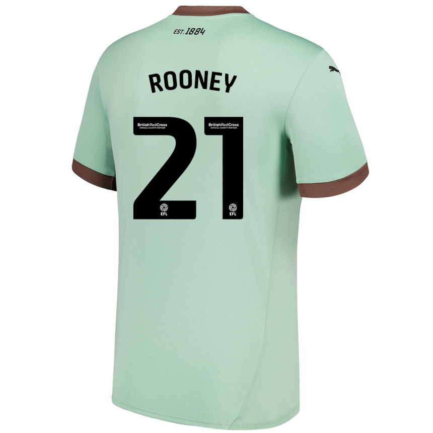 Vaikiškas Jake Rooney #21 Šviesiai Žalia Išvykos Marškinėliai 2024/25 T-Shirt