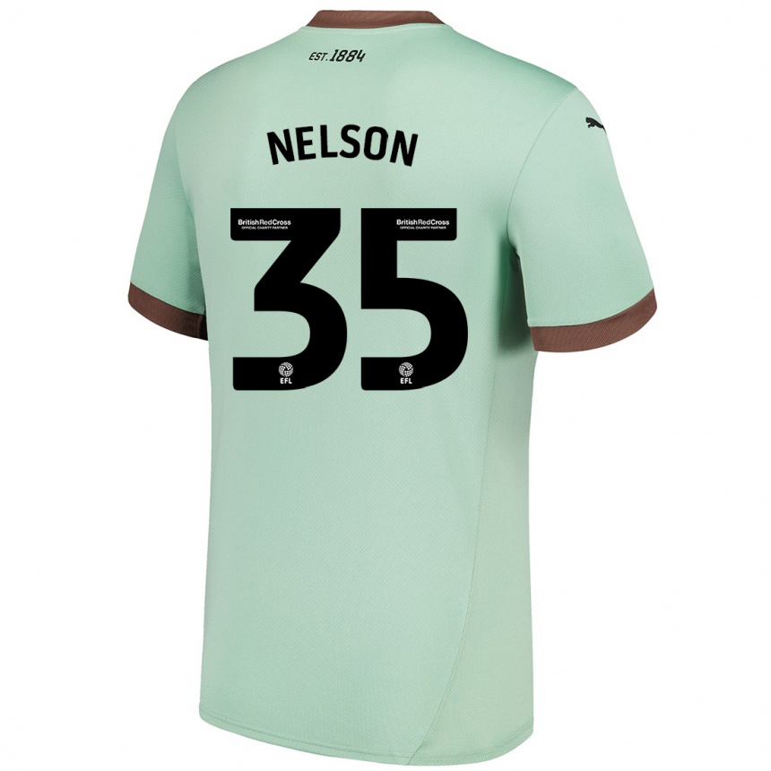 Vaikiškas Curtis Nelson #35 Šviesiai Žalia Išvykos Marškinėliai 2024/25 T-Shirt