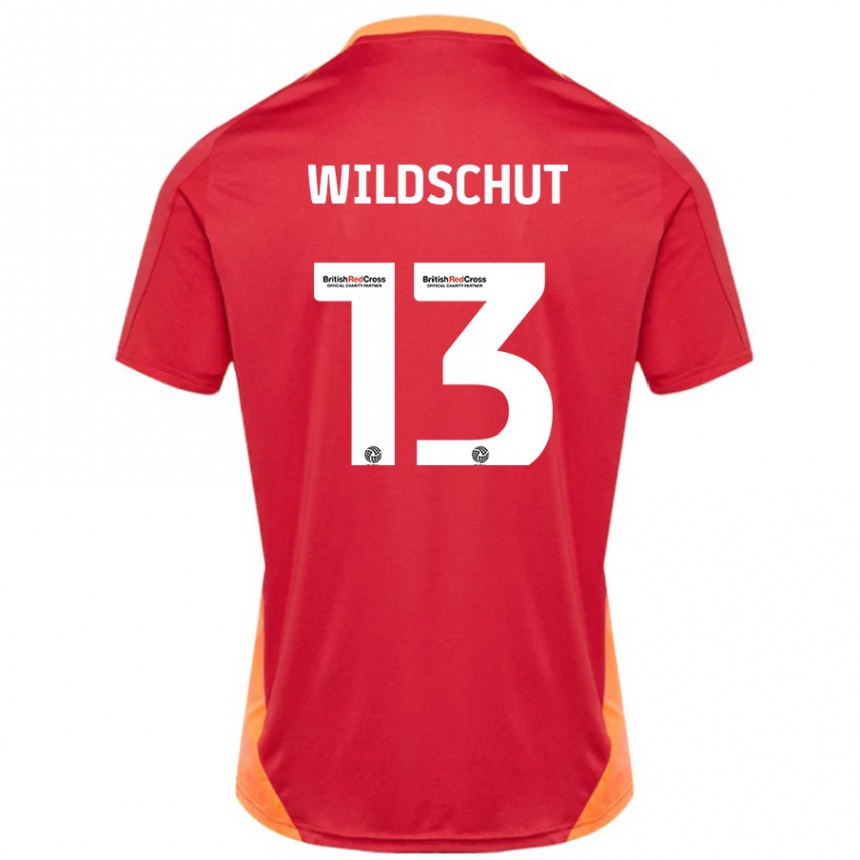 Vaikiškas Yanic Wildschut #13 Mėlyna Nebalta Išvykos Marškinėliai 2024/25 T-Shirt