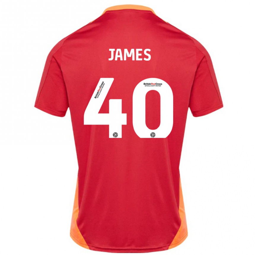 Vaikiškas Ed James #40 Mėlyna Nebalta Išvykos Marškinėliai 2024/25 T-Shirt