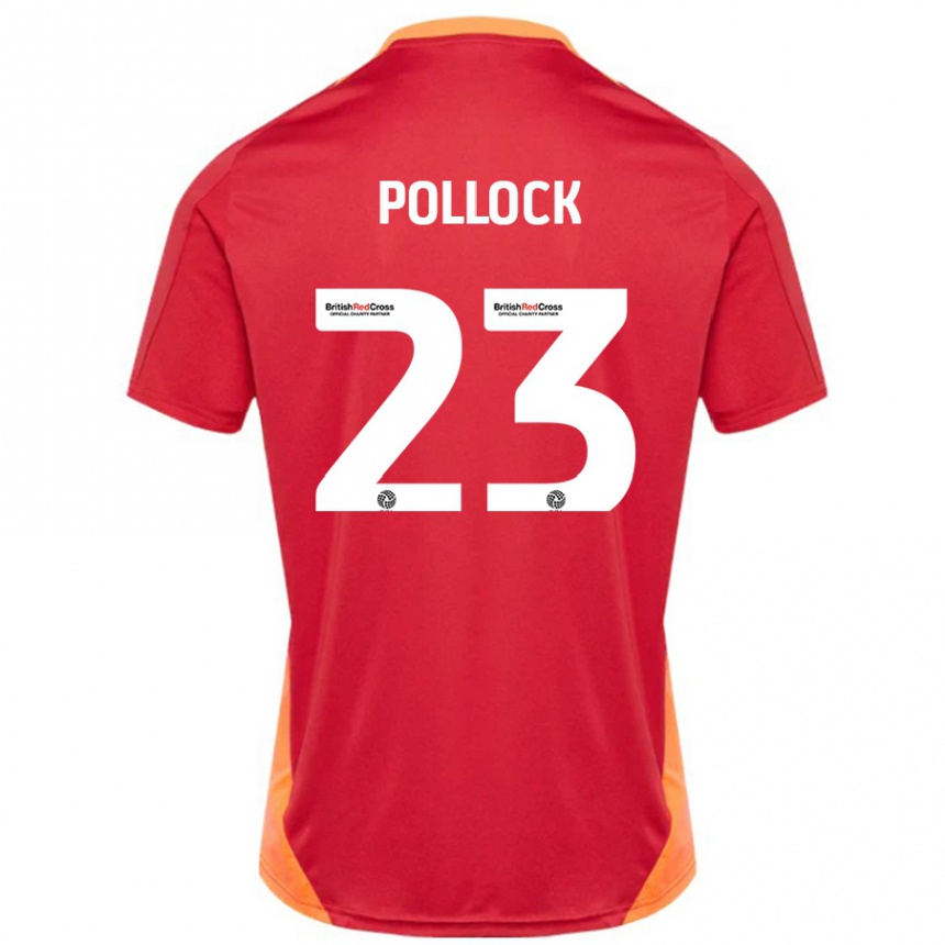 Vaikiškas Amber Pollock #23 Mėlyna Nebalta Išvykos Marškinėliai 2024/25 T-Shirt