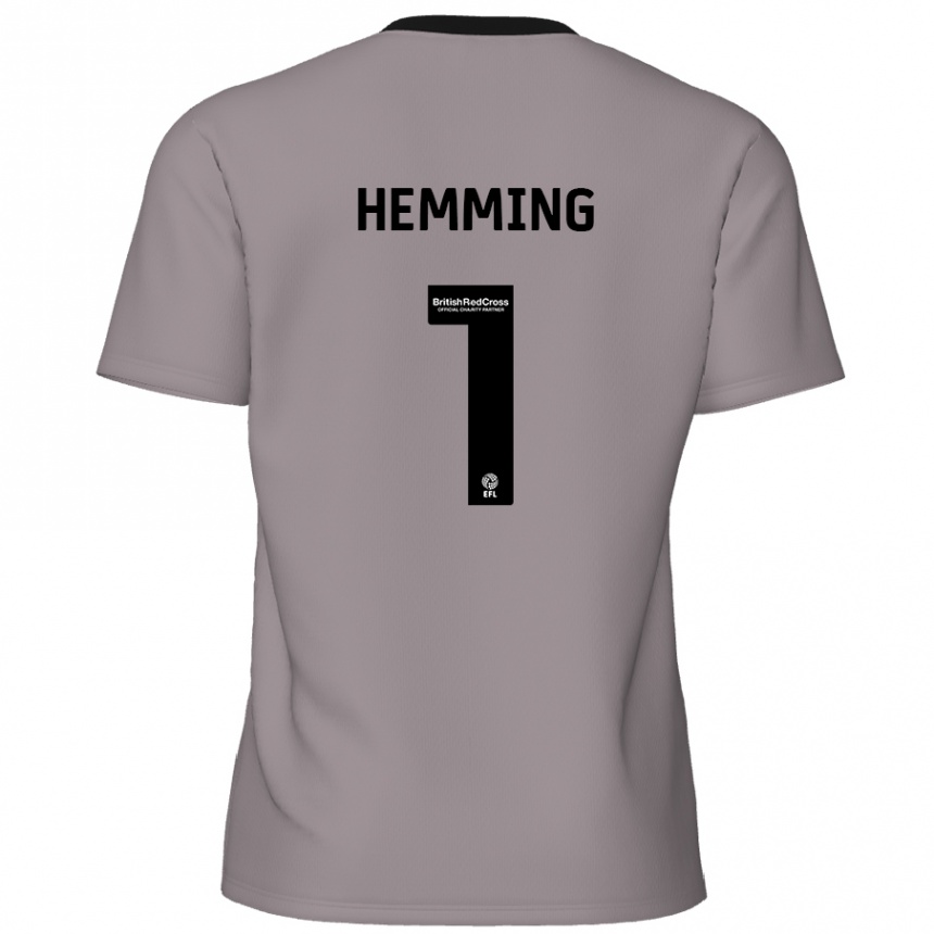 Vaikiškas Zach Hemming #1 Pilka Išvykos Marškinėliai 2024/25 T-Shirt