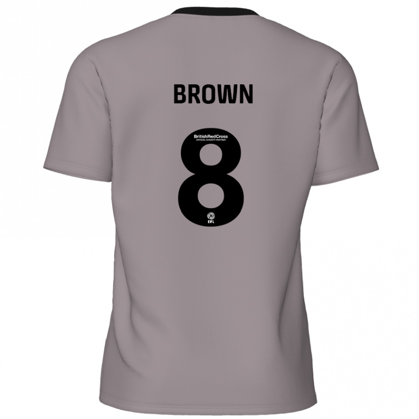 Vaikiškas Jordan Brown #8 Pilka Išvykos Marškinėliai 2024/25 T-Shirt