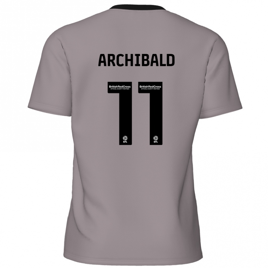 Vaikiškas Theo Archibald #11 Pilka Išvykos Marškinėliai 2024/25 T-Shirt