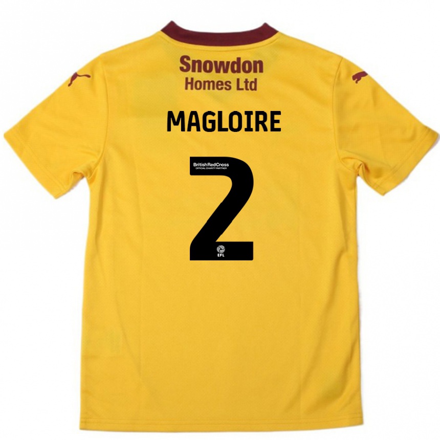 Vaikiškas Tyler Magloire #2 Oranžinė Burgundija Išvykos Marškinėliai 2024/25 T-Shirt