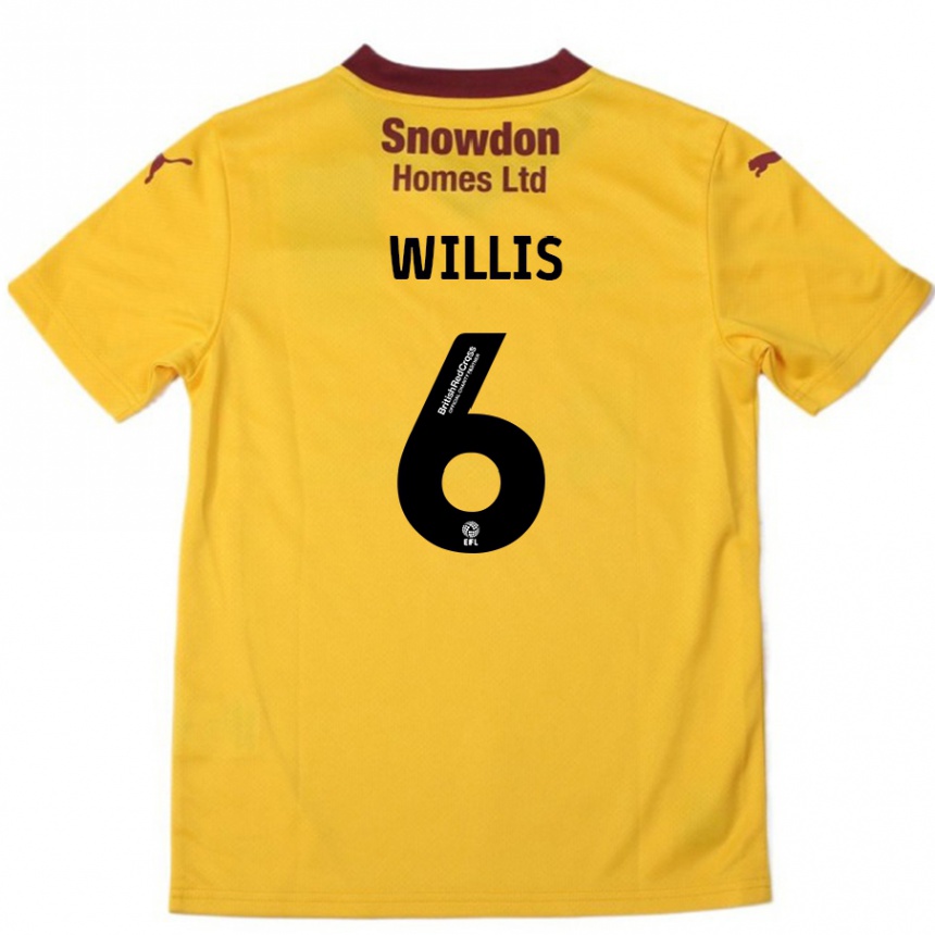 Vaikiškas Jordan Willis #6 Oranžinė Burgundija Išvykos Marškinėliai 2024/25 T-Shirt