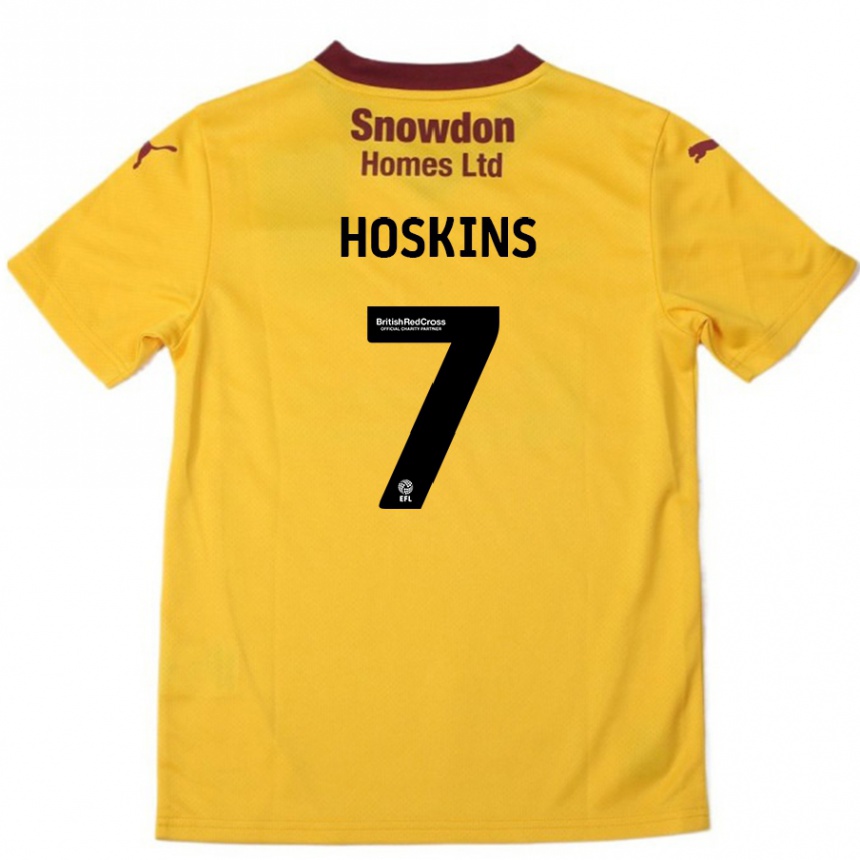 Vaikiškas Sam Hoskins #7 Oranžinė Burgundija Išvykos Marškinėliai 2024/25 T-Shirt