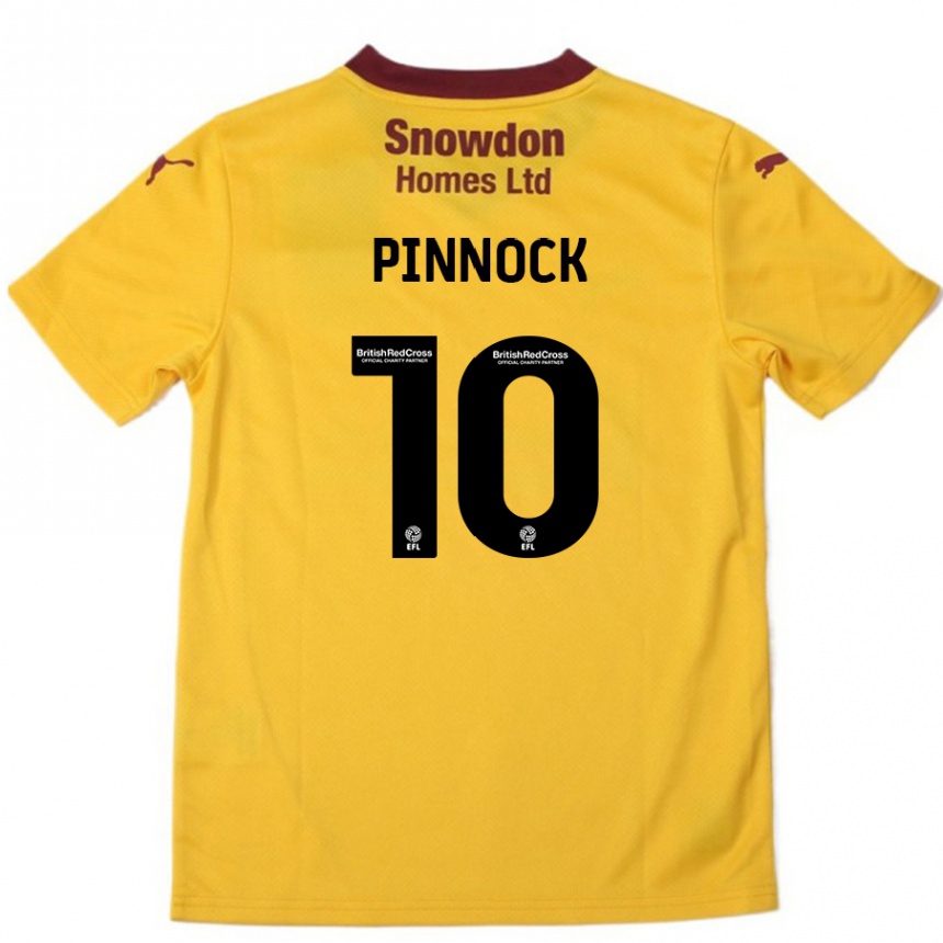 Vaikiškas Mitch Pinnock #10 Oranžinė Burgundija Išvykos Marškinėliai 2024/25 T-Shirt