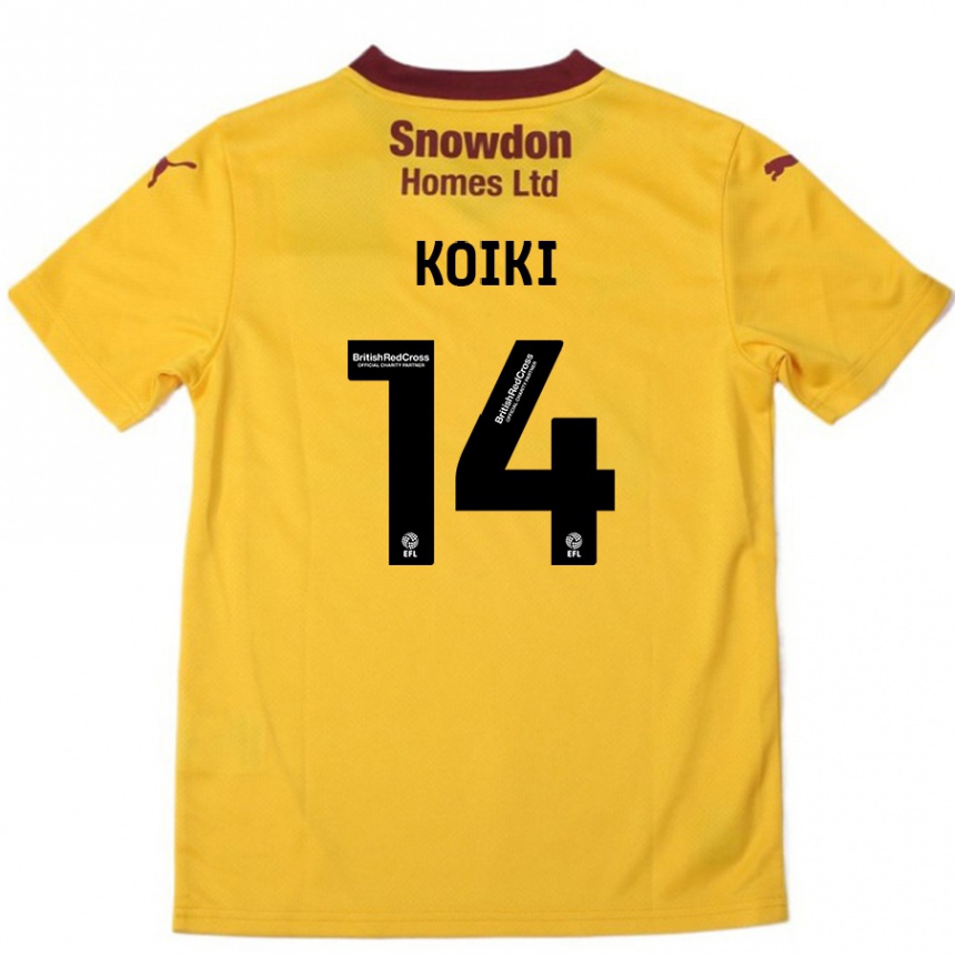 Vaikiškas Ali Koiki #14 Oranžinė Burgundija Išvykos Marškinėliai 2024/25 T-Shirt