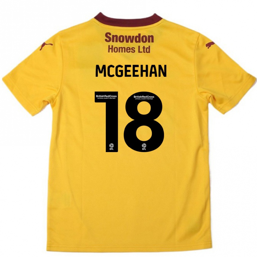 Vaikiškas Cameron Mcgeehan #18 Oranžinė Burgundija Išvykos Marškinėliai 2024/25 T-Shirt