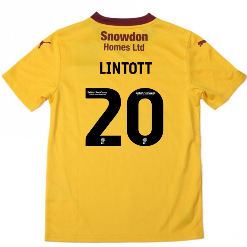 Vaikiškas Harvey Lintott #20 Oranžinė Burgundija Išvykos Marškinėliai 2024/25 T-Shirt