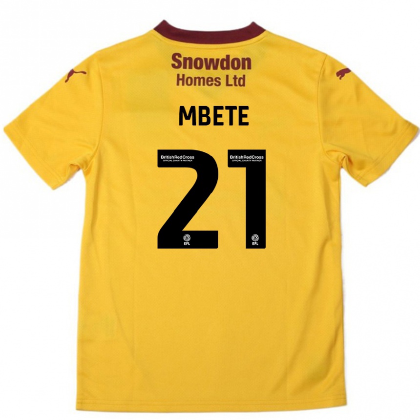 Vaikiškas Luke Mbete #21 Oranžinė Burgundija Išvykos Marškinėliai 2024/25 T-Shirt